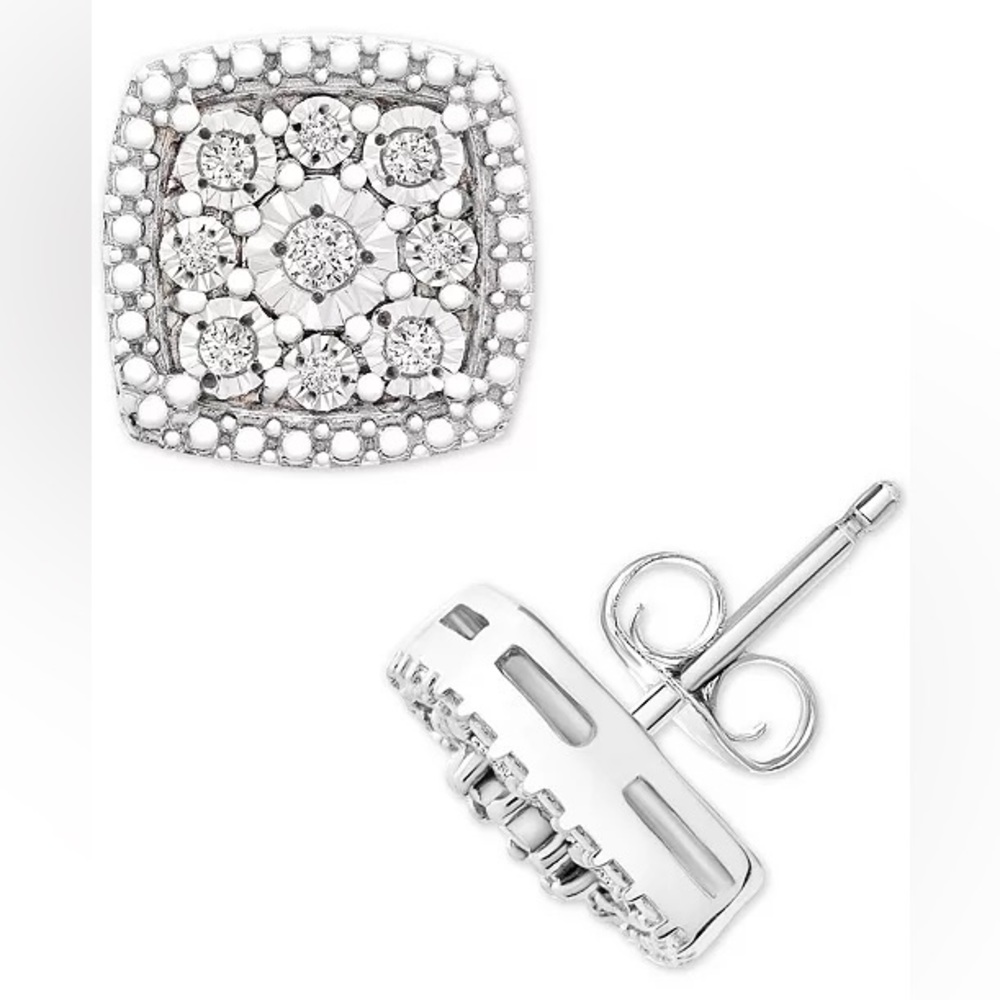 Bridge diamond stud earrings